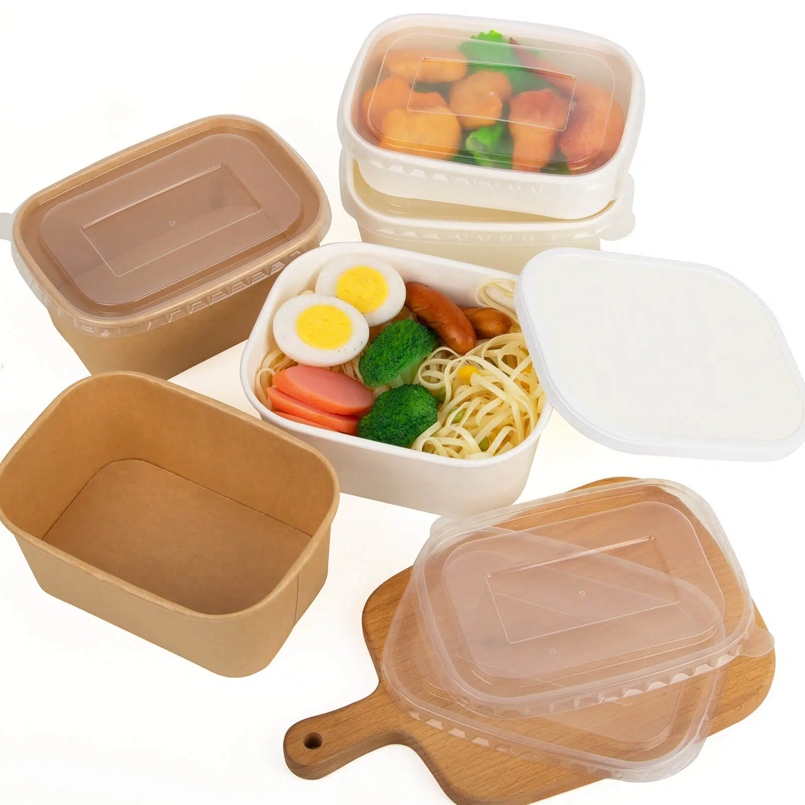 Kraft Paper Square Bottom Salad Bowl