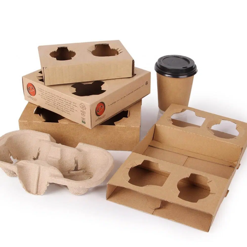 kraft paper cardboard cup carrier trays